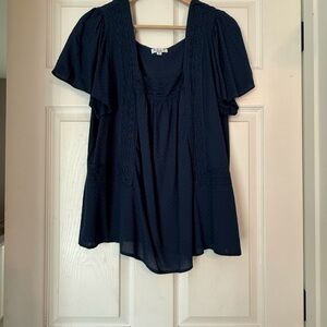 Elegant Navy Blue Women's Top